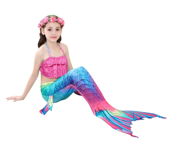 Mermaid 140cm Swimsuit for Kids - Rose Red - Zoom Image 2