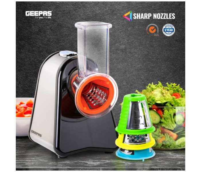 Geepas GSM63022UK 200Watts Stainless Steel 4 In 1 Electric Salad Maker - Grey - Zoom Image 2