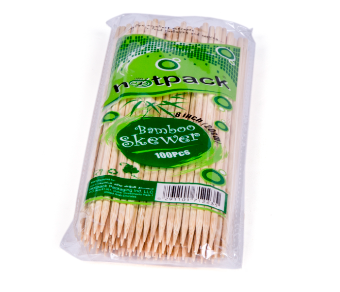 Hotpack BS8 Set of 100 Pieces 8 Inch Bamboo Skewer - Zoom Image 1