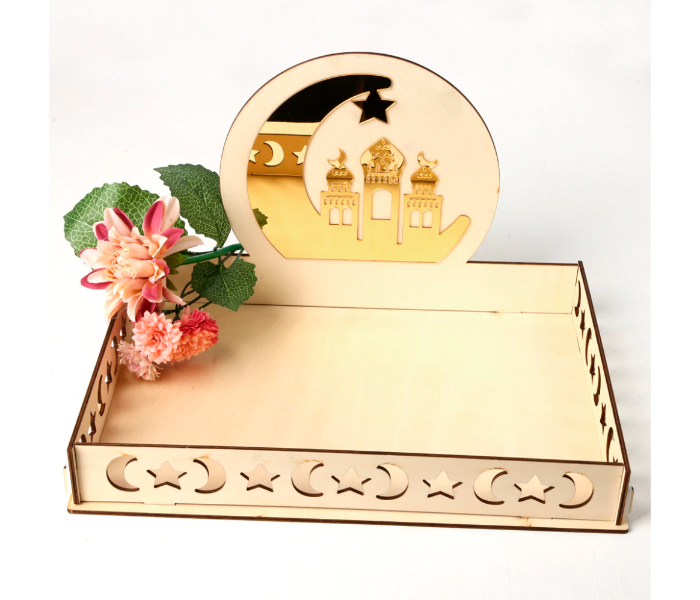 Mosque Design Wooden JM01329 Ramadan Dessert Tray - Zoom Image 2