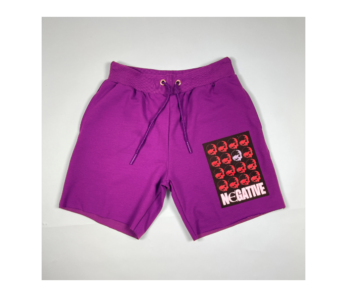 Cotton Large Shorts Negative Design for Men - Purple - Zoom Image 2