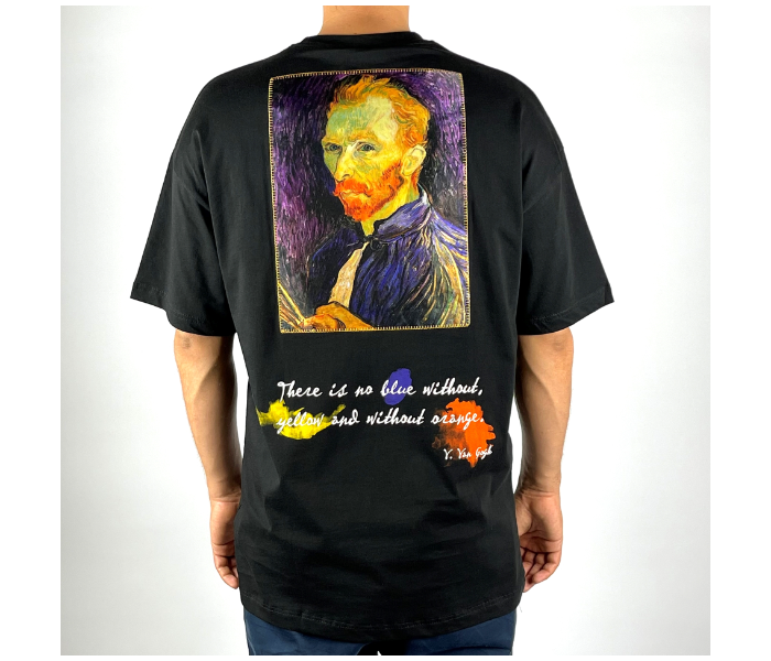 Oversize Vincent Van Gogh Small T-Shirt For Men - Black - Zoom Image 1