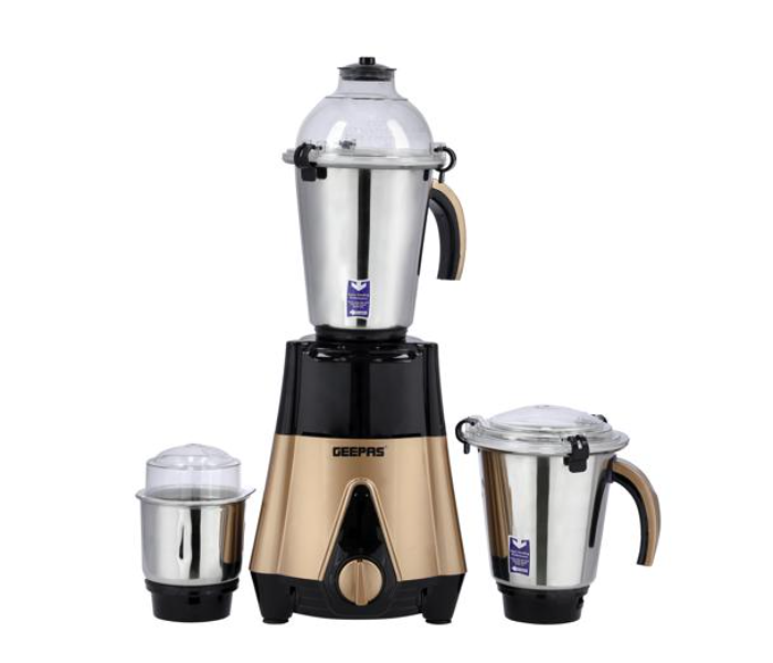 Geepas GSB44085 750Watts 3-in-1 Powerful Dry and Wet Fine Grinding Mixer Grinder - Black and Silver - Zoom Image 1