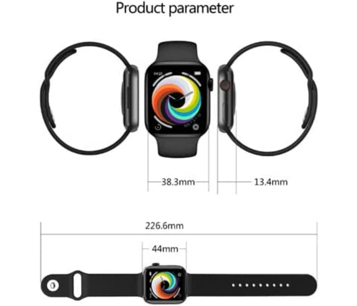 2 Pcs Series 7 T200 Plus Smartwatch Fit Pro - Black - Zoom Image 4