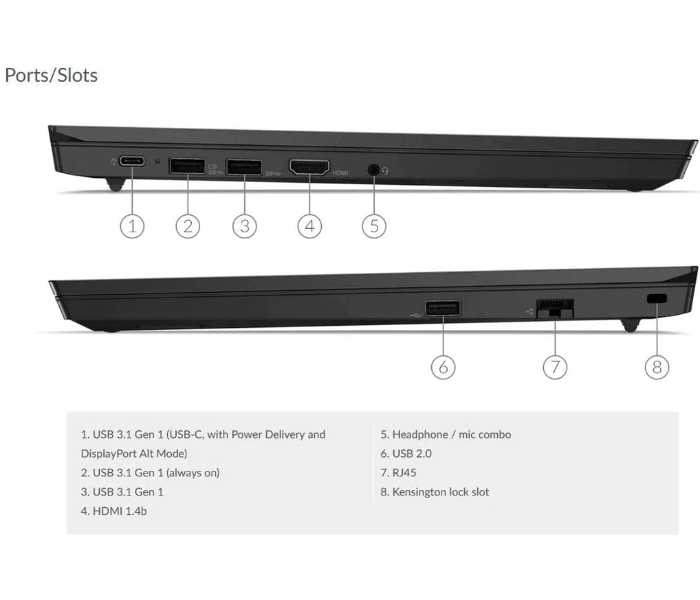 LENOVO Thinkpad E15-G2- 20TD006FUE 15.6 Inch FHD Intel Core i5 1135G7 Processor 8GB RAM 512GB SSD 2GB NVIDIA Geforce MX350 Graphics DOS English Keyboard - Black - Zoom Image 3