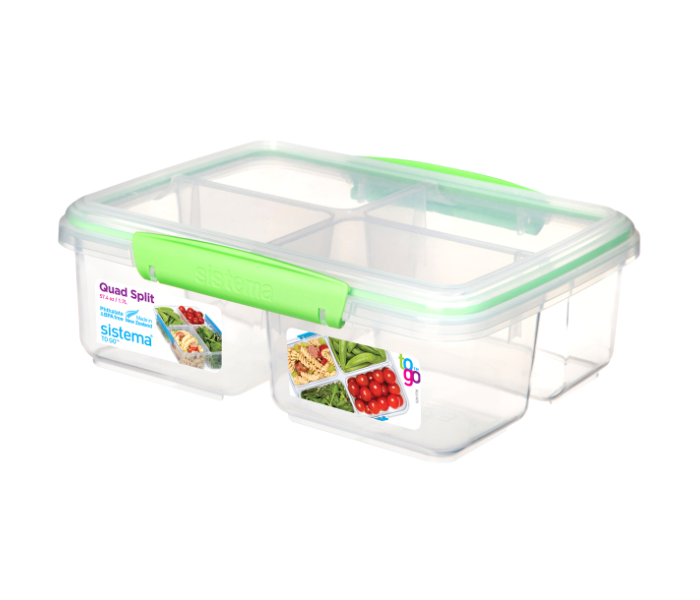 Sistema 1.74Litre To Go Lightweight Quad Split Lunch Box - Zoom Image 2