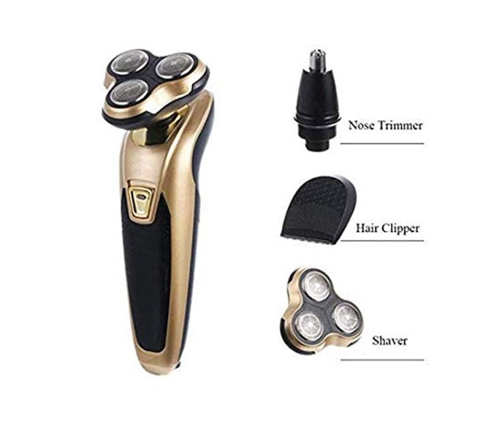 Three-In-One Rechargeable Shaver for Men - Black and Gold - Zoom Image 2