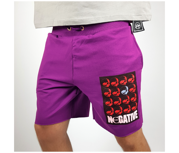 Cotton XXL Shorts Negative Design for Men - Purple - Zoom Image 1