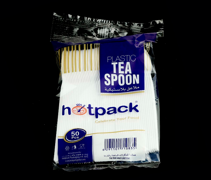 Hotpack TSP50HP Set of 50 Pieces Plastic Tea Spoon - White - Zoom Image 4