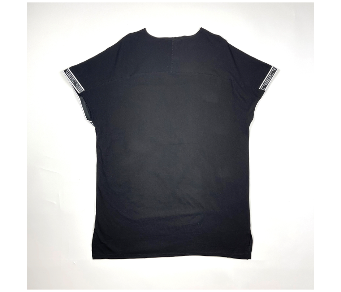 Short Sleeves Long Small T-Shirt Muscle Cut For Men - Black - Zoom Image 3