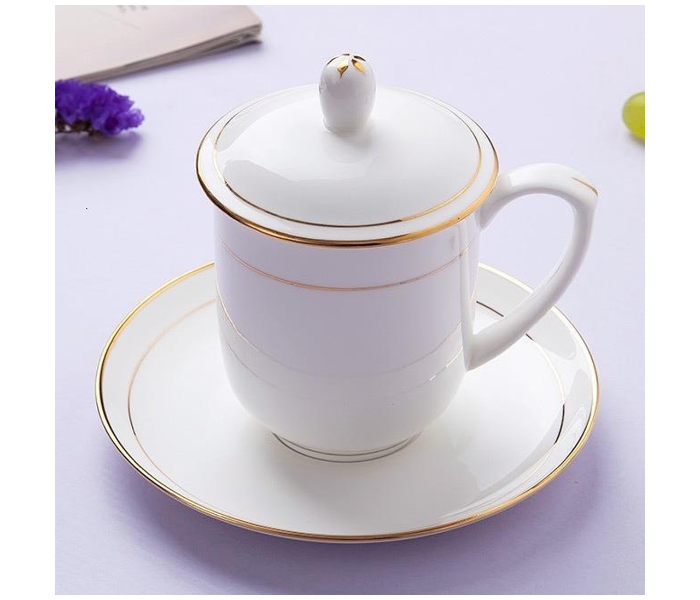 Ceramic 400ml Office Tea Cup - White - Zoom Image 1