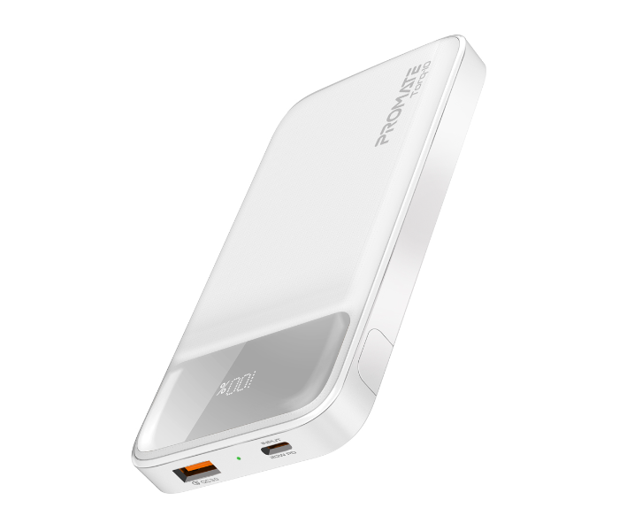 Promate 10000mAh 20Watts Power Bank with Kickstand - White - Zoom Image 1