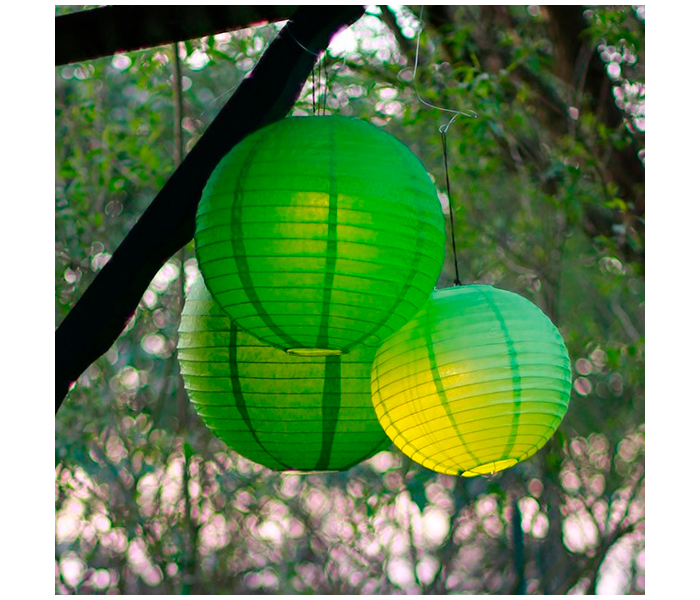 Color Folding 12 Inches Paper Lantern - Light Green - Zoom Image 2