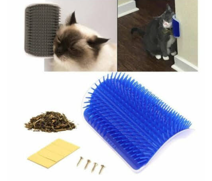 GTC 22000945 Cat Corner Self Groomer with Catnip Wall Corner Massage Comb Corner Scratcher - Green - Zoom Image 3