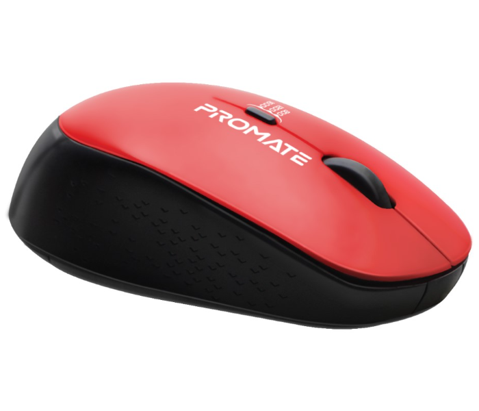 Promate Professional Precision Tracking Comfort Grip 2.4G Wireless Mouse with USB Nano Receiver - Red - Zoom Image 1