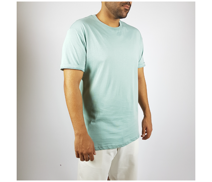 Regular Large Round Neck T-Shirt - Light Green - Zoom Image 2