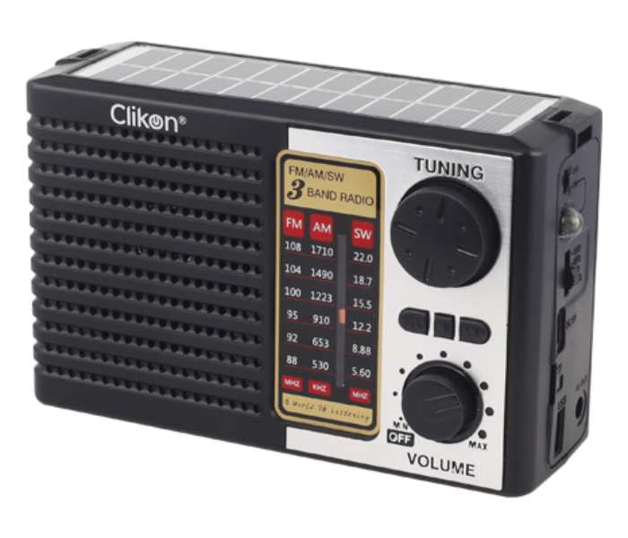 Clikon CK839 1200mAh Classic Vibe Candid Radio - Black - Zoom Image