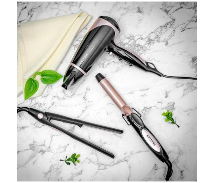 Krypton KNHF6397 3 in 1 Hair Dryer Hair Straightener and Hair Curler - Black - Zoom Image 2