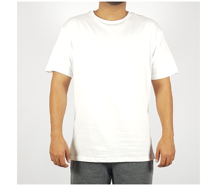 Regular Large Round Neck T-Shirt - White - Zoom Image 1