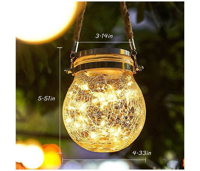 Solar 3Meter 30 Light Crackle Outdoor Decorative Warm White Light - Zoom Image 5