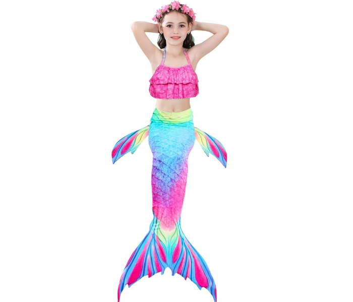 Mermaid 140cm Swimsuit for Kids - Rose Red - Zoom Image 3