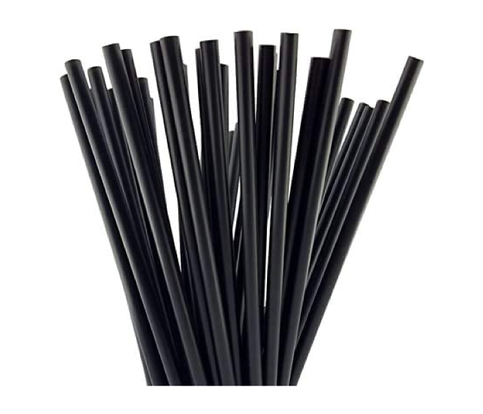 Hotpack HSMSTRAWS8B Set of 100 Pieces 8mm Straight Straw - Black - Zoom Image 3