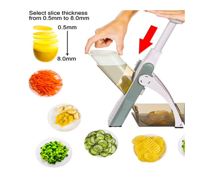 GTC 22000961 Multifunctional Best Mandoline Slicer and Chopper Vegetable Cutter for Kitchen - Grey - Zoom Image 2