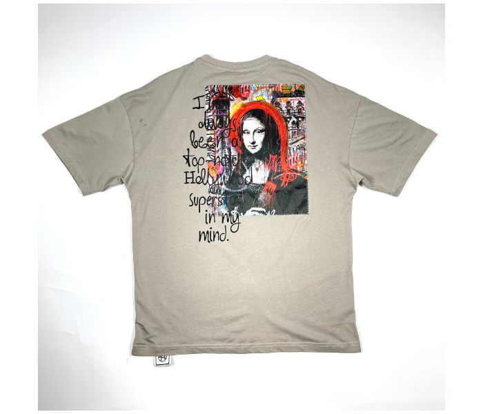 Oversize Mona Lisa Small T-Shirt For Men - Grey - Zoom Image 5