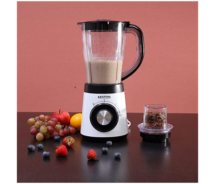 Krypton KNB5315 500Watts Stainless Steel Blades 2 In 1 Multifunctional Blender - White - Zoom Image 1