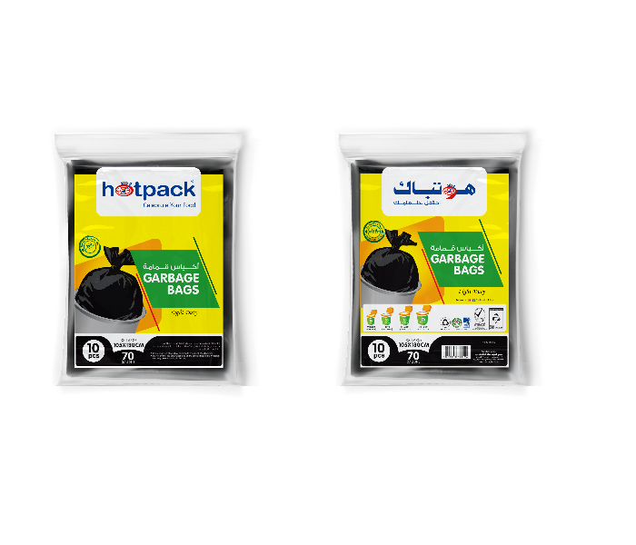 Hotpack G105130 Set of 10 Pieces 105x130cm 70Gallon Regular Economy Garbage Bag - Black - Zoom Image 1