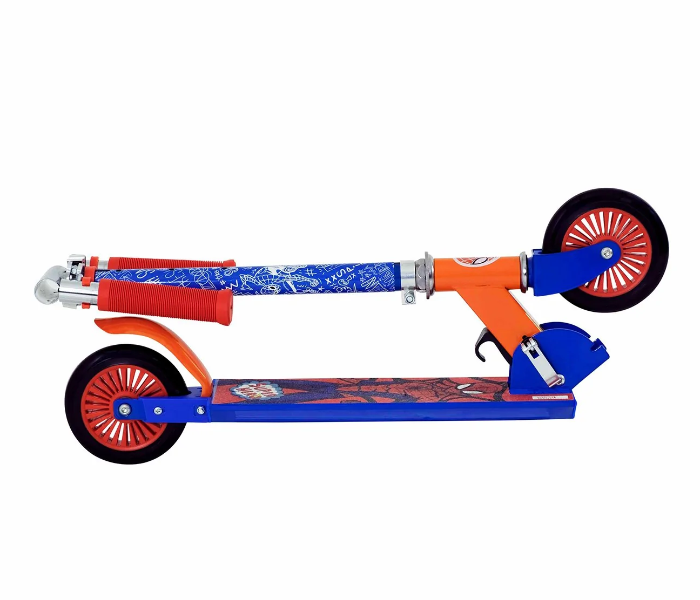 Spartan Spiderman 120mm Folding Scooter For Kids - Orange and Blue - Zoom Image 2