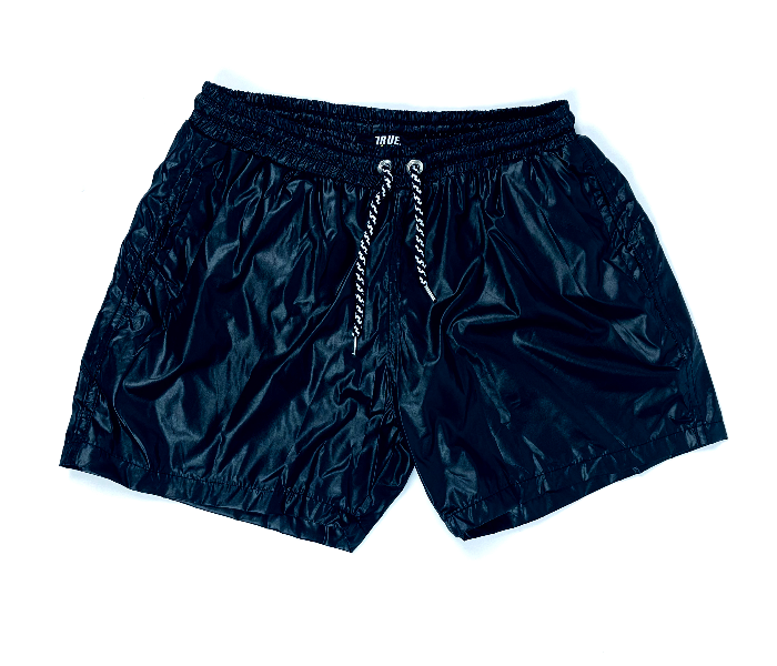 Shiny Swimming Small Shorts For Men - Black - Zoom Image