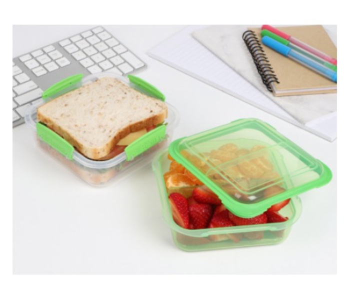 Sistema 1.24Litre To Go Lightweight Square Lunch Stack - Green - Zoom Image 2