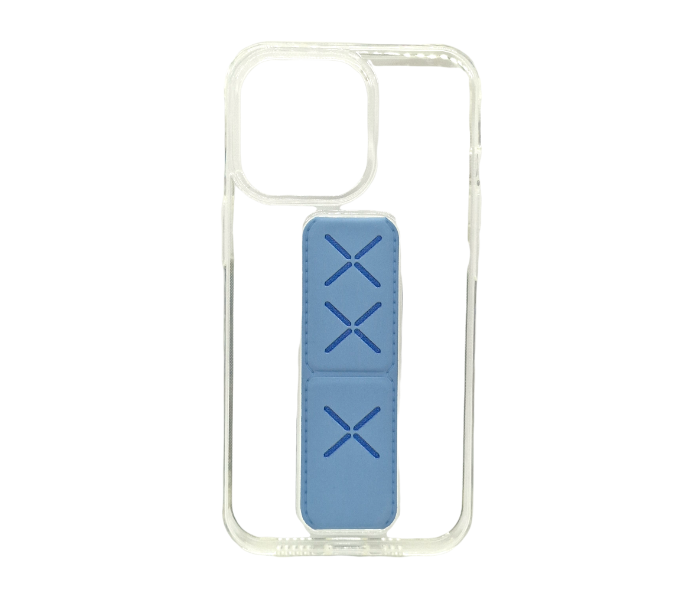 Magnetic Clear Case With Stand Hand Strap for iPhone - Sierra Blue - Zoom Image