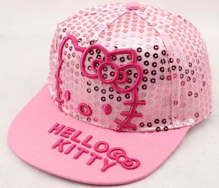 Hello Kitty Sequin Flat Brim Baseball Cap for Kids - Pink - Zoom Image 1