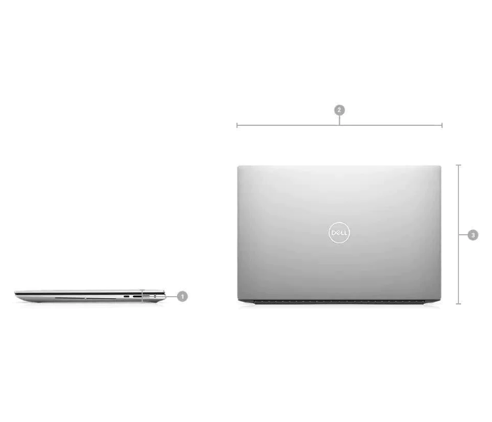 Dell 15-9520-1600-SL XPS 15.6 Inch OLED Intel i9 12900HK Processor 32GB RAM 1TB SSD 4GB NVIDIA RTX 3050TI Graphics Windows 11 Home English-Arabic Keyboard - Silver - Zoom Image 3