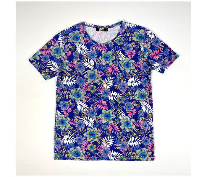 Regular Short Sleeves XL T-Shirt With Flower Design For Men - Purple - Zoom Image 3