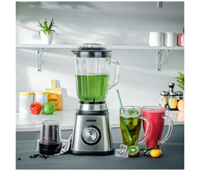 Geepas GSB44076UK 1.5 Litre 500Watts Smart Lock 2-In-1 Blender - Silver and Black - Zoom Image 5