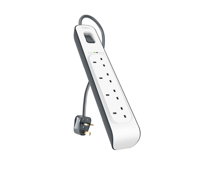 Belkin 4Way 2Meter Surge Protection Strip - White - Zoom Image 1