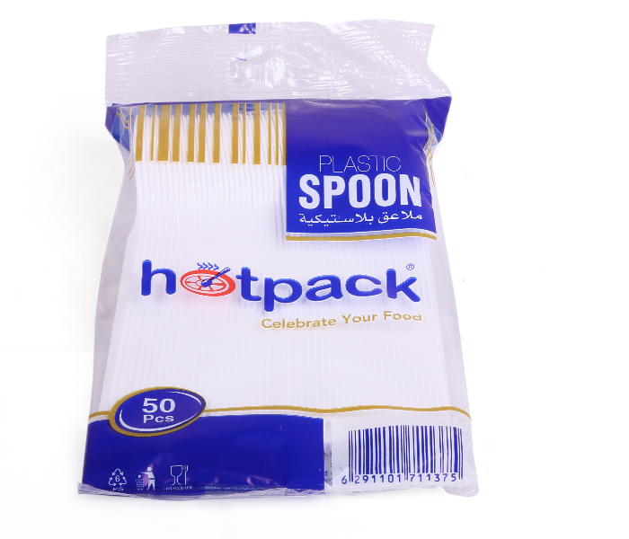 Hotpack DSPSHP Set of 50 Pieces Plastic Desert Spoon - Zoom Image 1