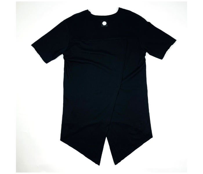 Short Sleeves Hip Hop Long XL T-Shirt With Ribbon For Men - Black - Zoom Image 5