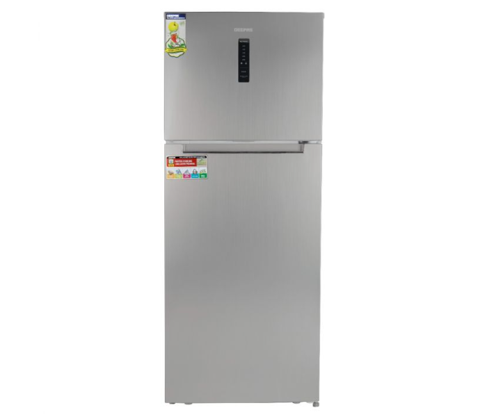 Geepas GRF5109SXHN 500 Litre Double Door Refrigerator - Silver - Zoom Image 1