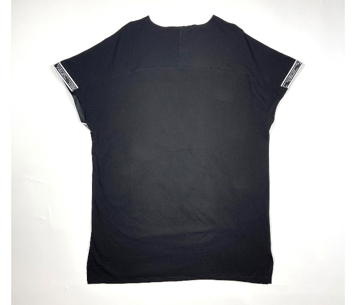 Short Sleeves Long Large T-Shirt Muscle Cut For Men - Black - Zoom Image 3