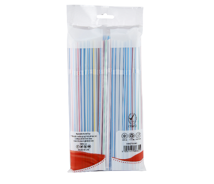 Hotpack HSMSTRAWF6 Set of 100 Pieces 6mm Flexible Plastic Straws - Blue - Zoom Image 5