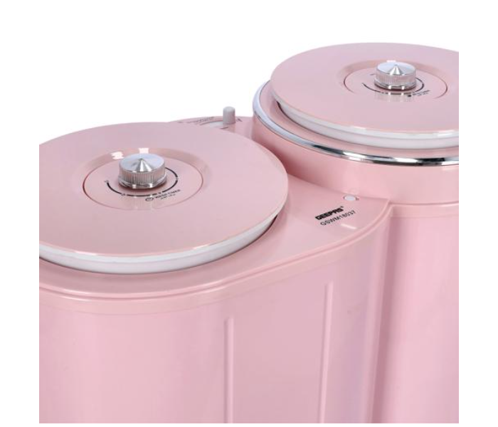 Geepas GSWM18037 Anti Vibration and Stainless Steel Drum Twin Tub Top Loaded Washing Machine - Pink - Zoom Image 3