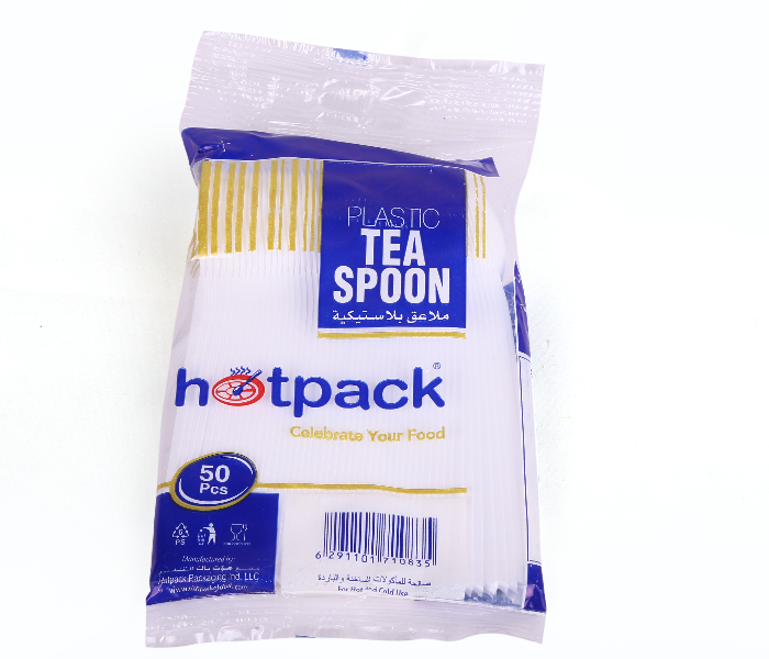 Hotpack TSP50HP Set of 50 Pieces Plastic Tea Spoon - White - Zoom Image 3