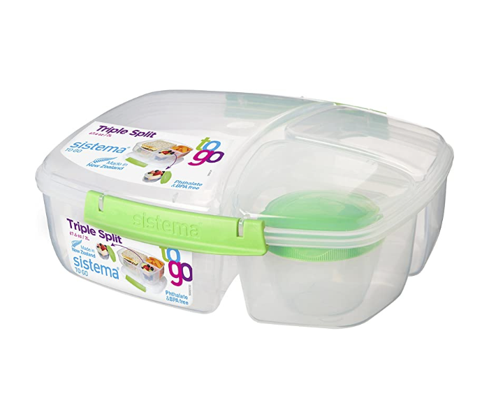 Sistema 2Litre To Go Lightweight Triple Split Lunch Box - Zoom Image 4