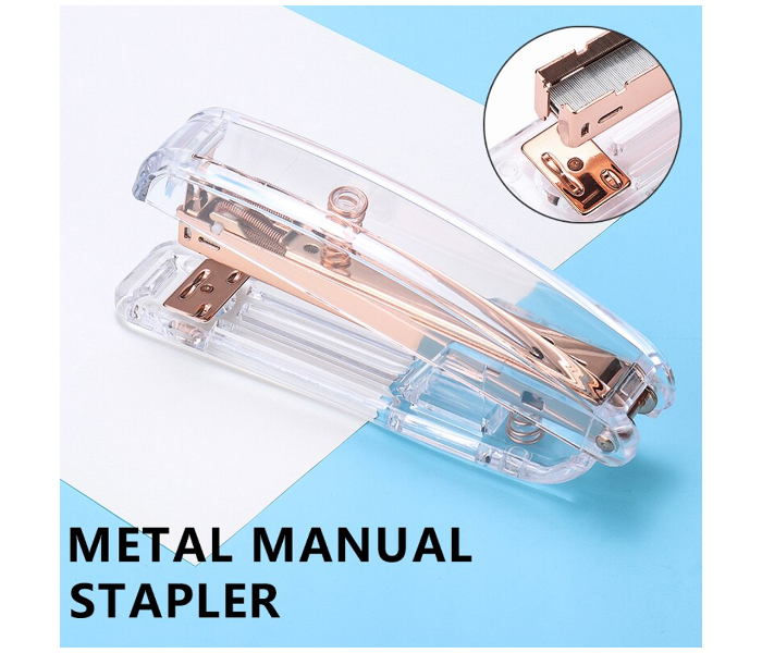 Portable Transparent Desktop Stapler - Rose Gold - Zoom Image 1