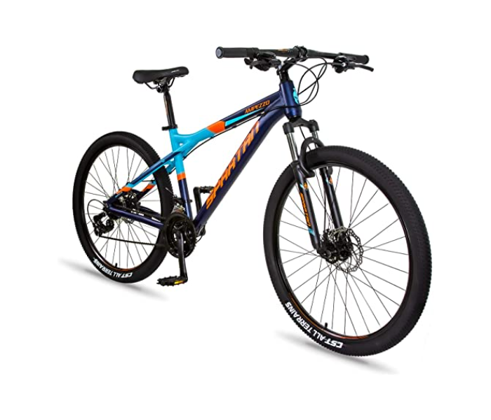 Spartan 27.5 Inch Ampezzo Mountain Bike Alloy Bicycle For Adult - Black and Blue - Zoom Image 1