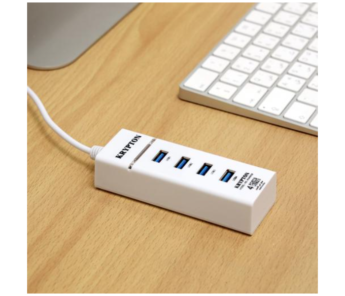 Krypton KNA5428 LED Power Light USB 2.0 Super Hub - White - Zoom Image 2